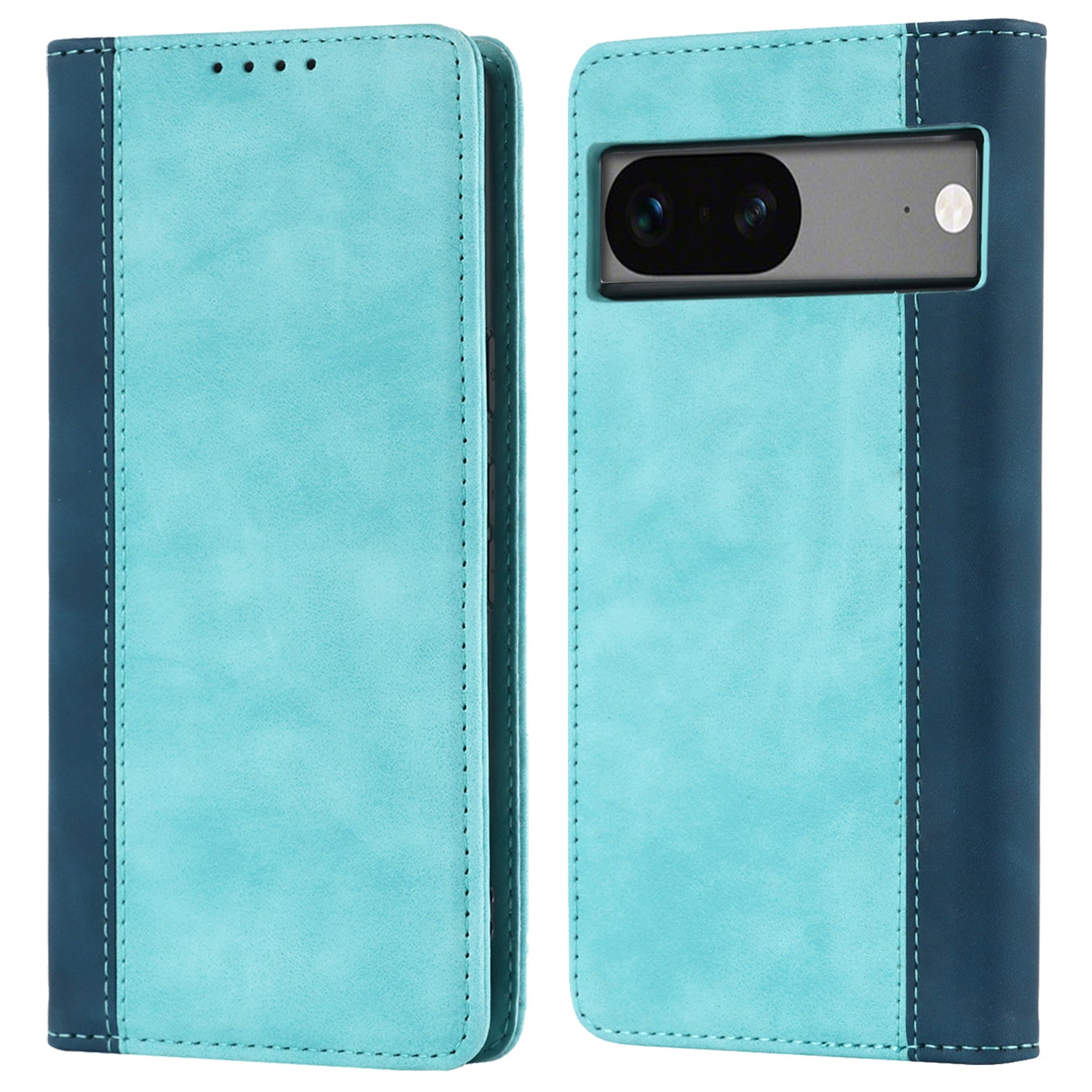 PU Leather Phone Case For Google Pixel 7a Bi-color Splicing Calf Texture Shockproof Magnetic Phone Cover with Stand Wallet PU Leather Phone Case For Google Pixel 7a Bi-color Splicing Calf Texture Shockproof Magnetic Phone Cover with Stand Wallet